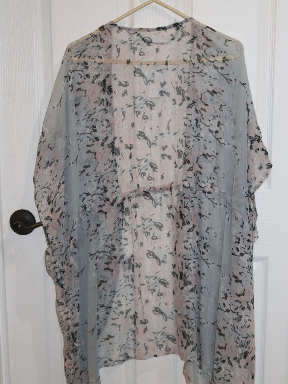 Kohls blue/gray, black, pink long sarong type top. One size. New with tags.